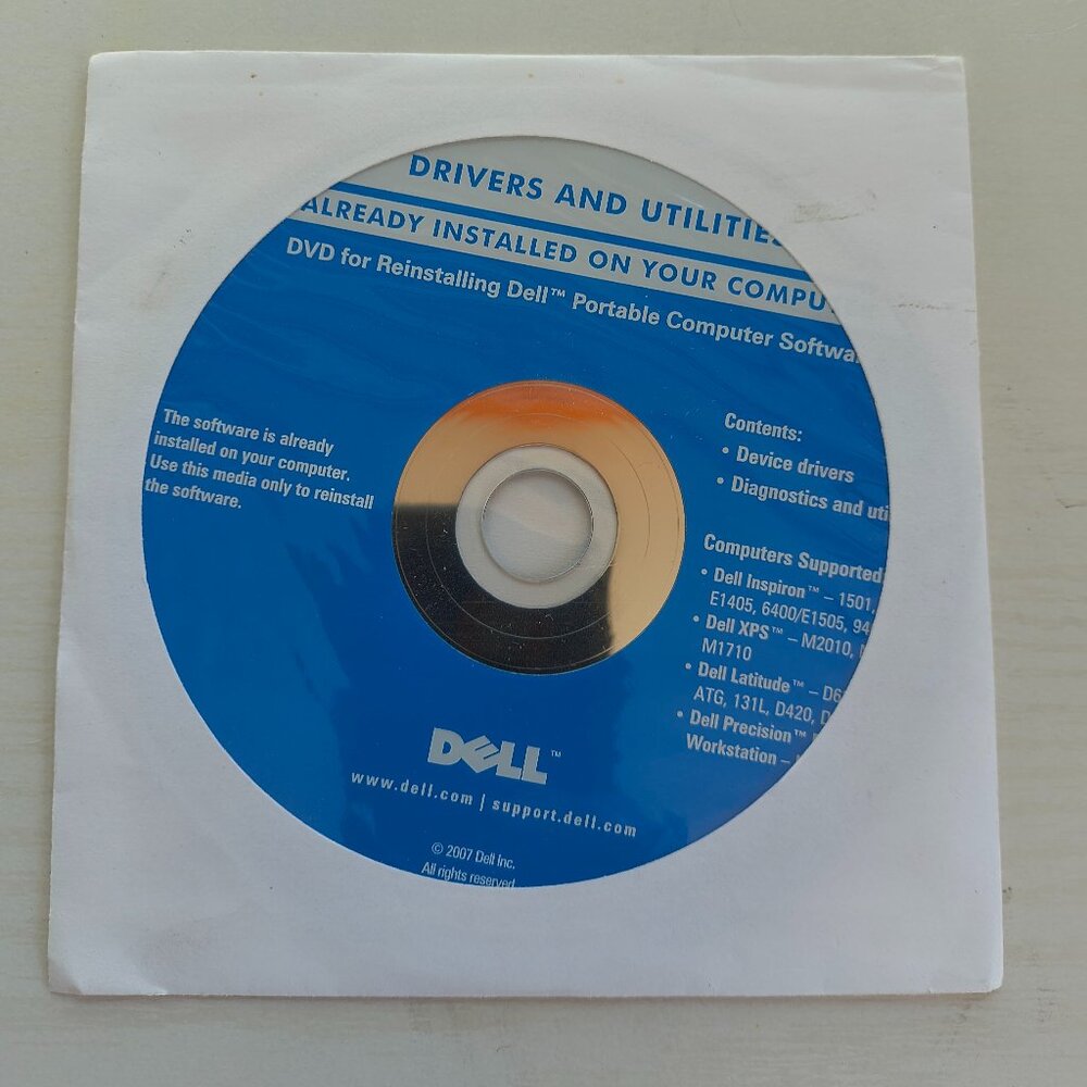 Sealed, Vintage Dell driver and Utilities software disc